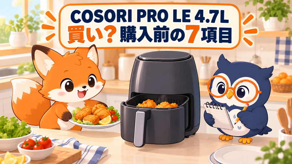 COSORI PRO LE 4.7Lは買い？デメリットと購入前の7項目 – 暮らしの判定室