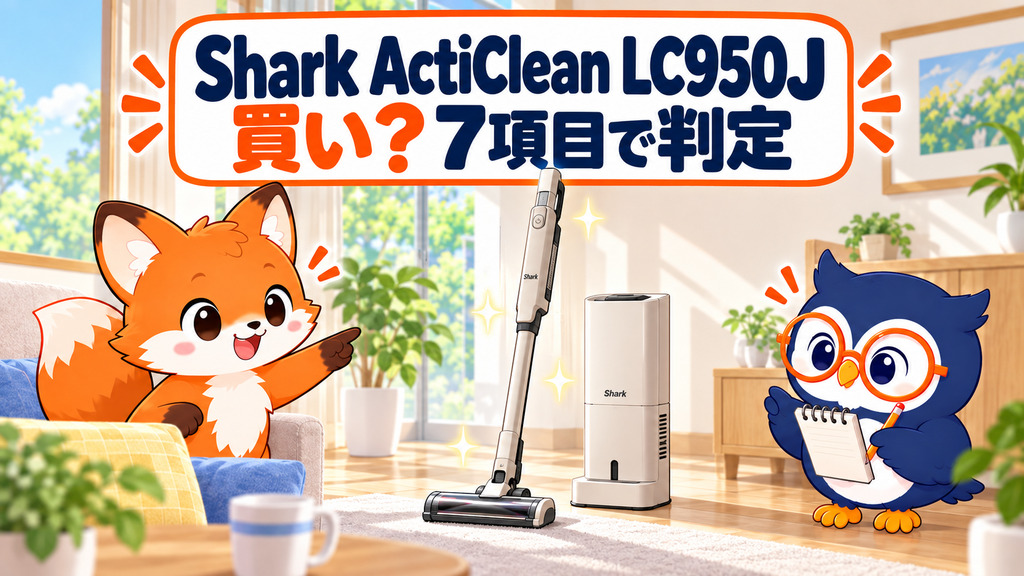 Shark ActiClean LC950Jを購入前の7項目で判定するカイ君とマチ君