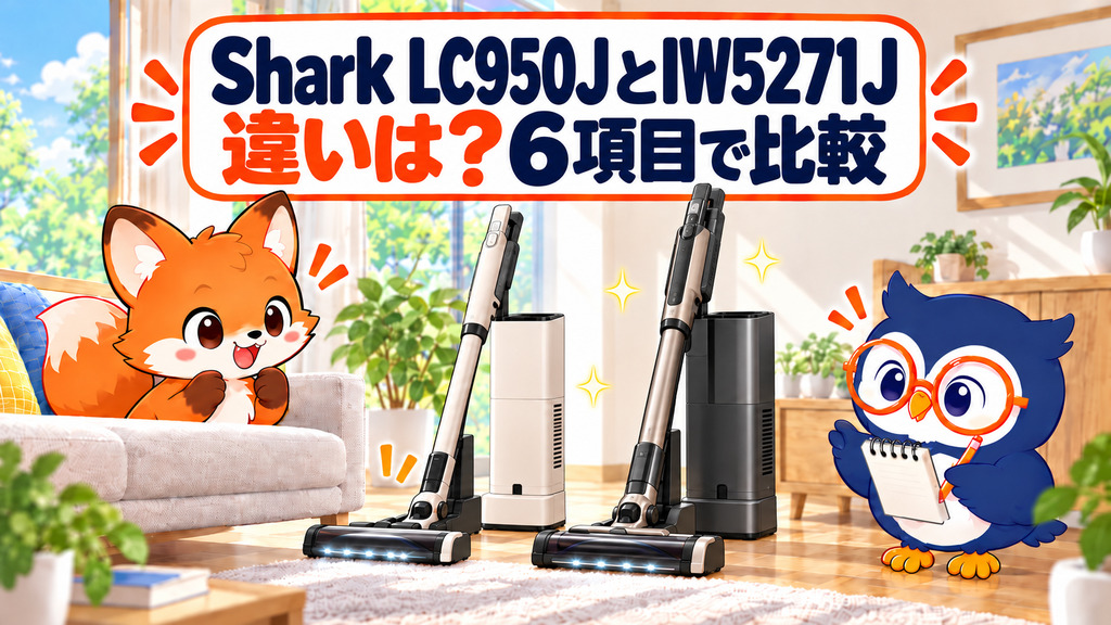 Shark LC950JとIW5271Jの違いを6項目で比較するアイキャッチ画像