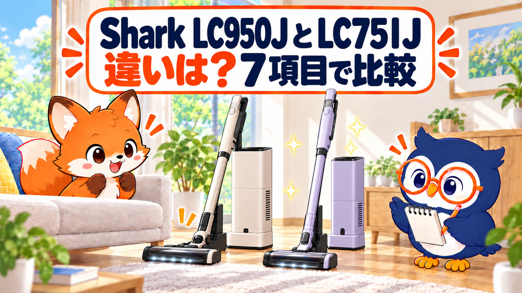 Shark LC950JとLC751Jの違いを7項目で比較するカイ君とマチ君